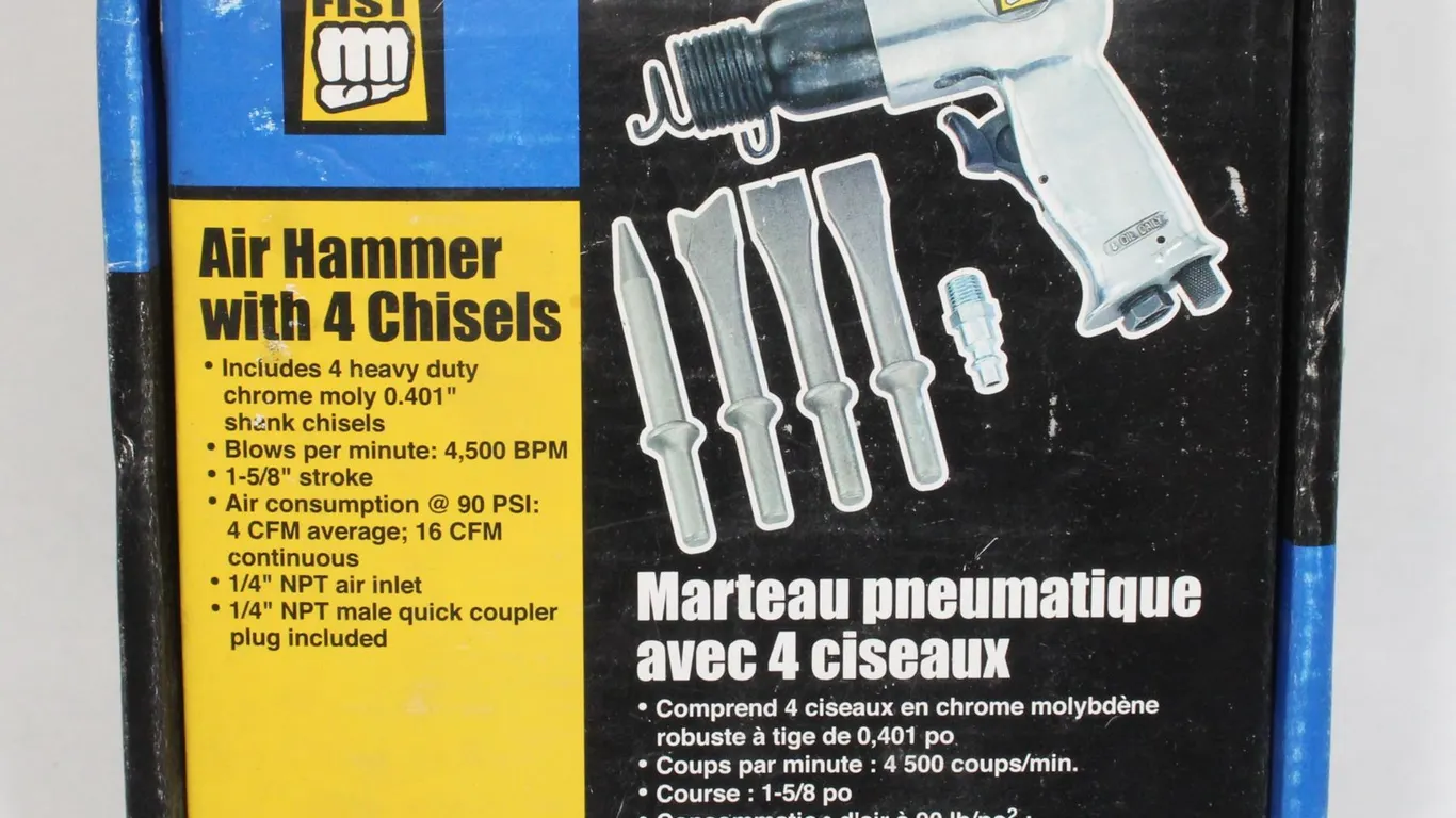 POWER FIST AIR HAMMER WITH 4 CHISELS