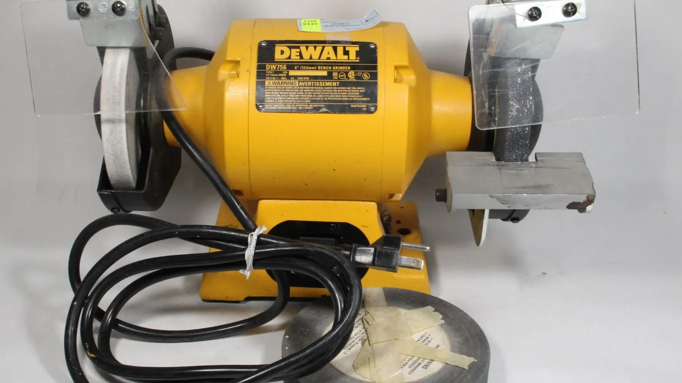 DEWALT BENCH GRINDER WITH SPARE WHEEL