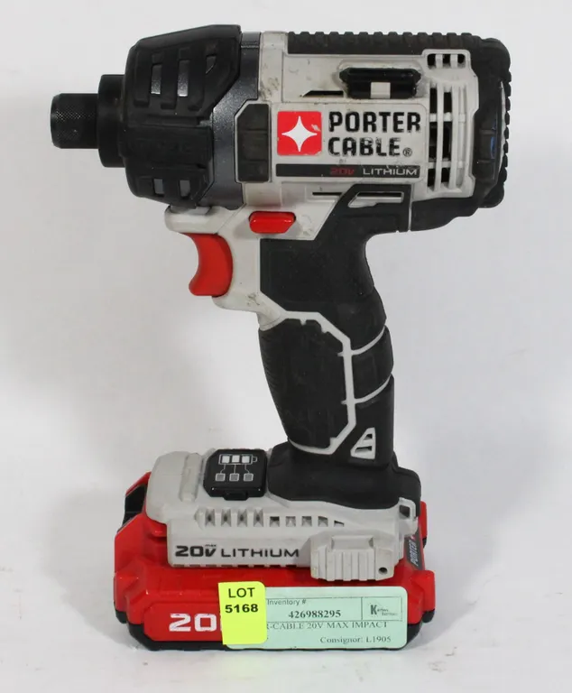 PORTER-CABLE 20V MAX IMPACT DRIVER