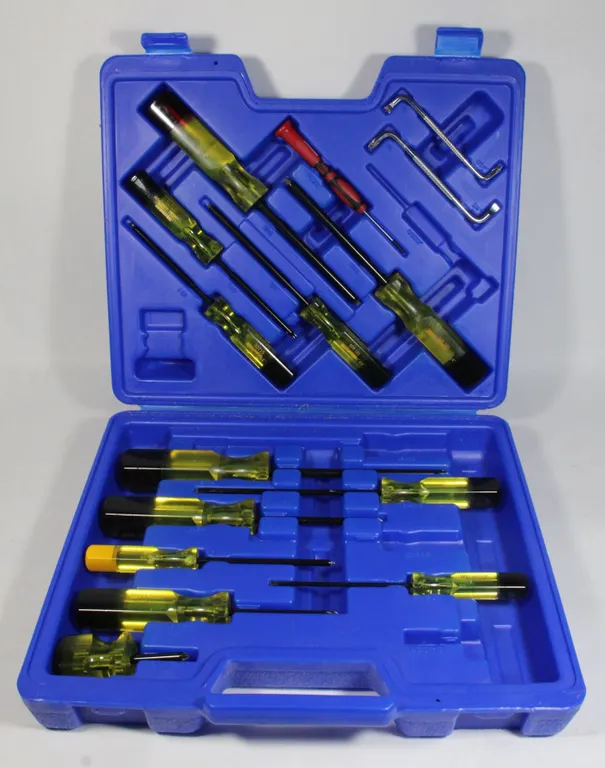 WESTWARD CHROME SCREWDRIVER SET MOSTLY COMPLETE