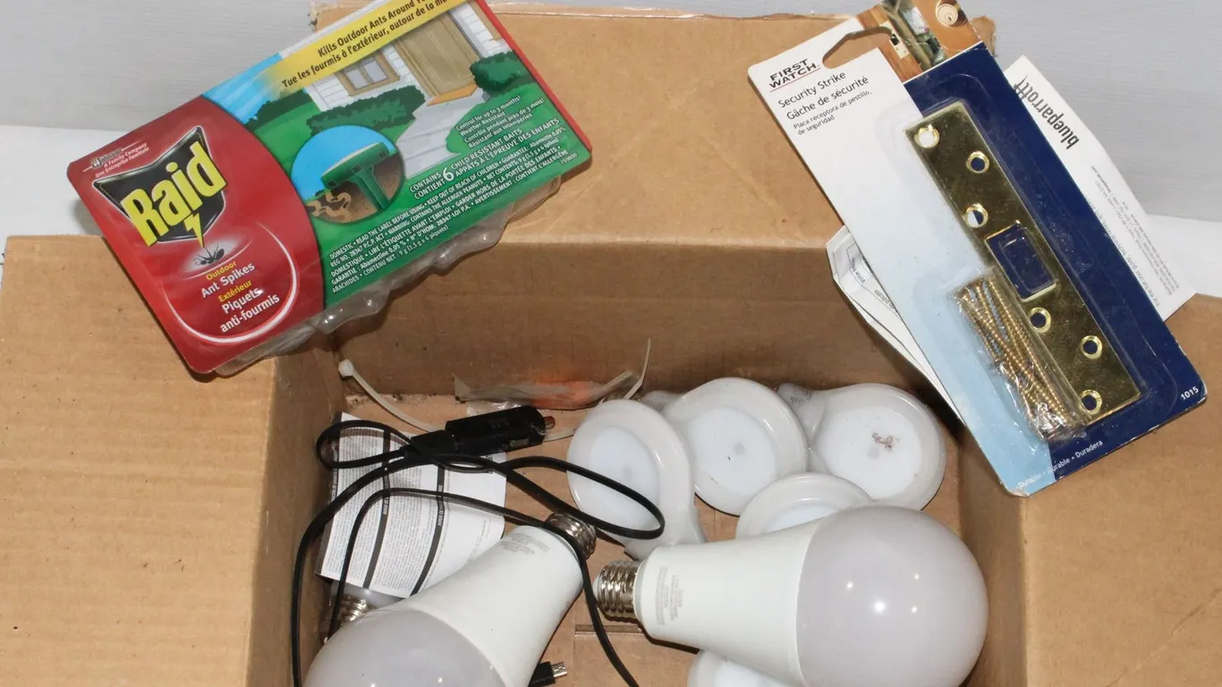 BOX OF MISC INCL. RAID SPIKES