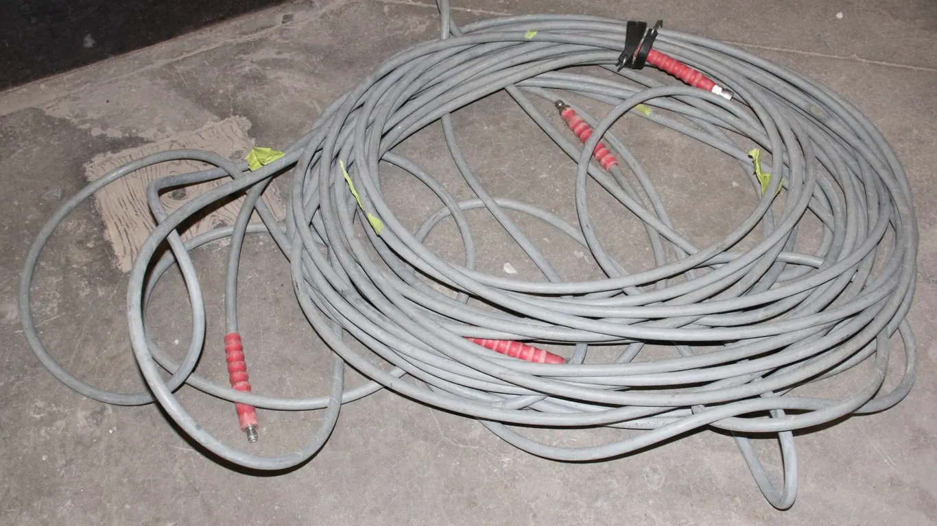 TWO LARGE HEAVY DUTY PRESSURE WASHER HOSES