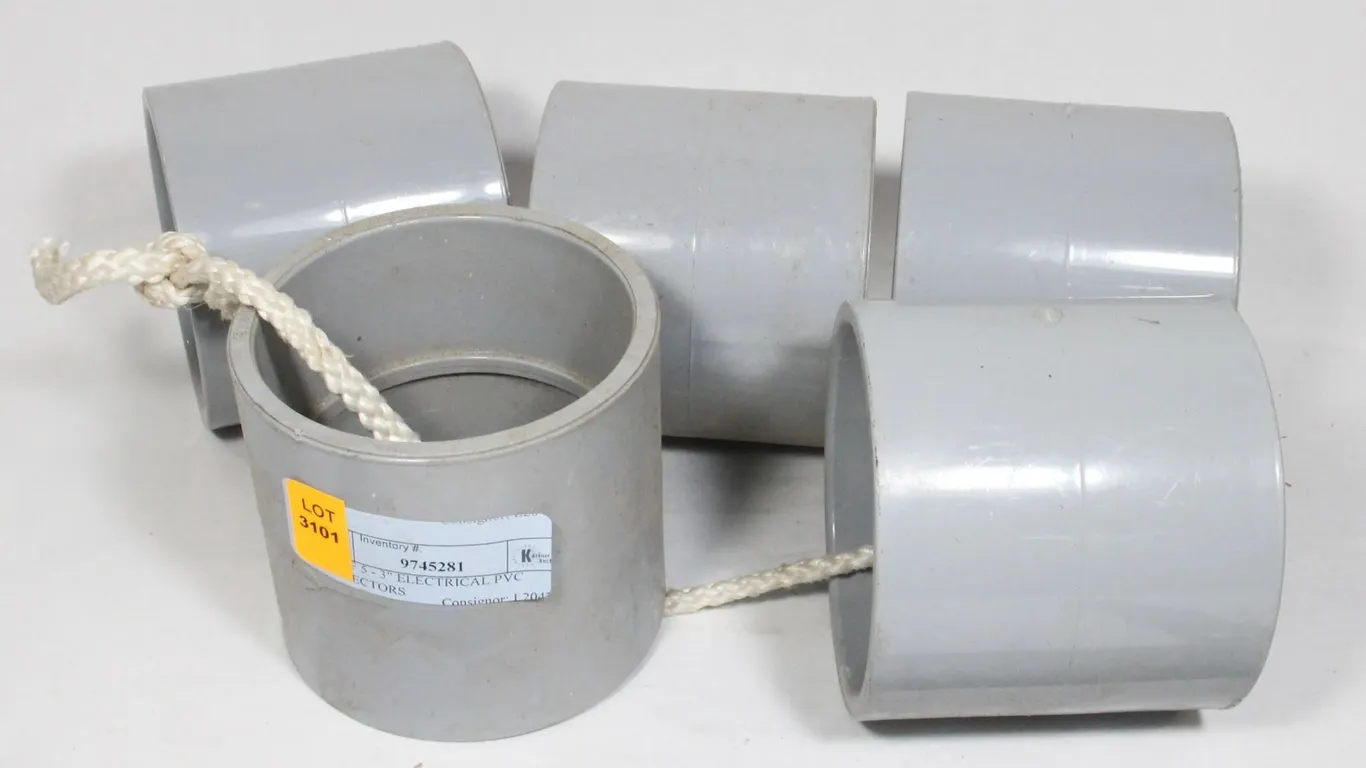 SET OF 5 - 3" ELECTRICAL PVC CONNECTORS