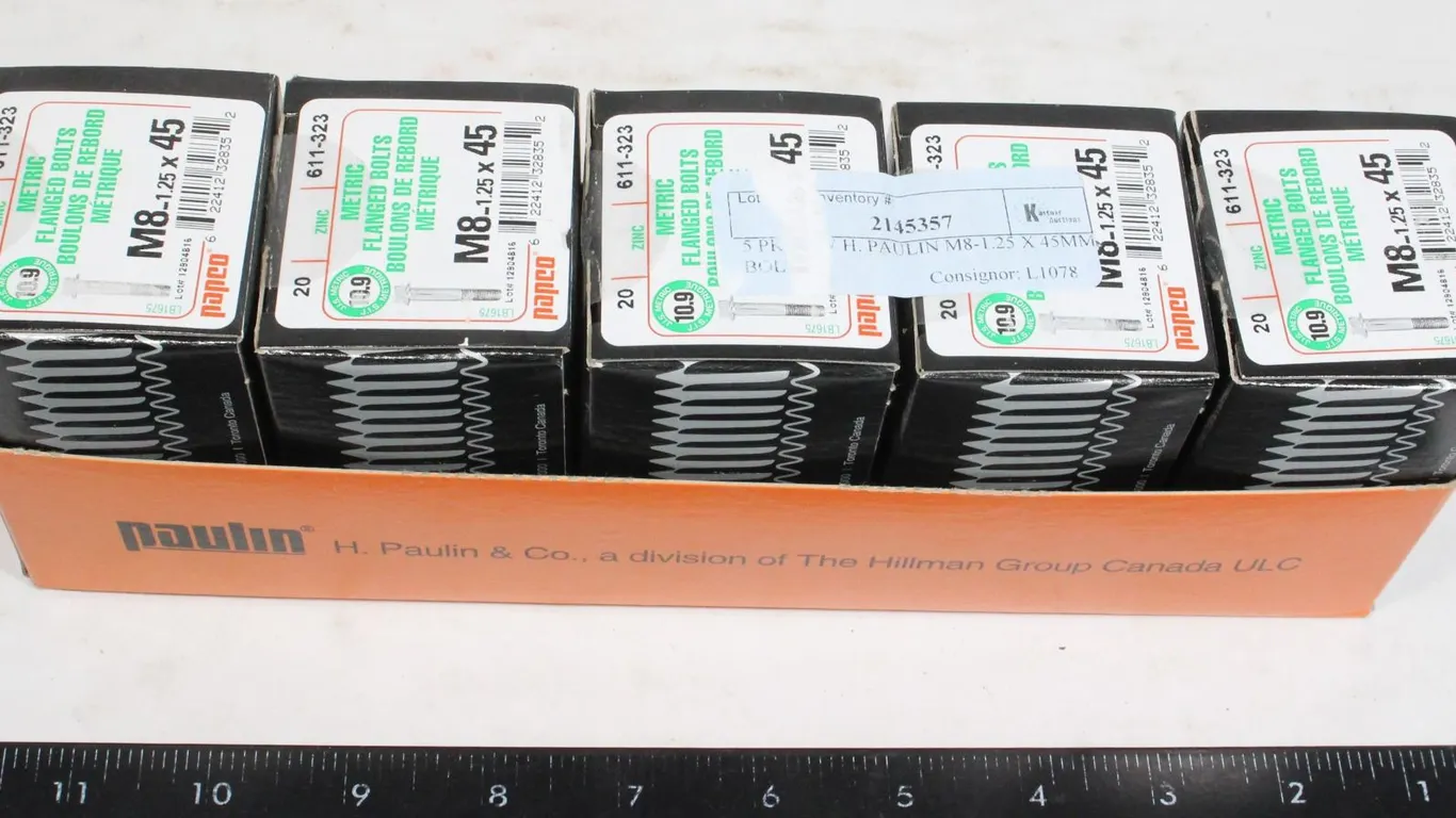 5 PK NEW H. PAULIN M8-1.25 X 45MM BOLTS