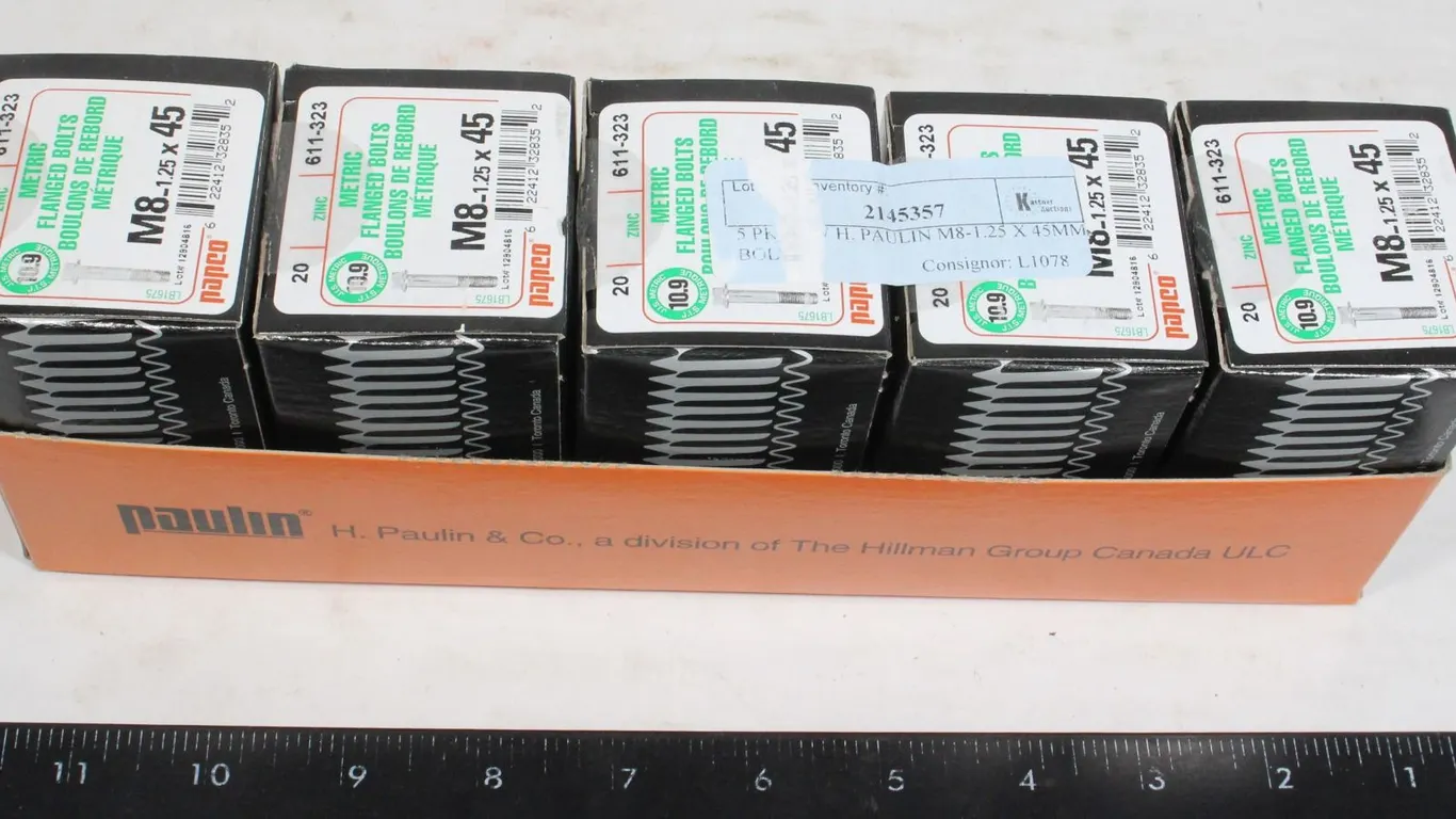 5 PK NEW H. PAULIN M8-1.25 X 45MM BOLTS