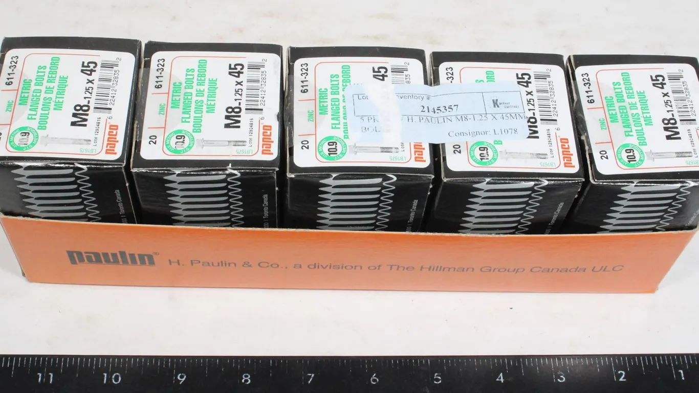 5 PK NEW H. PAULIN M8-1.25 X 45MM BOLTS