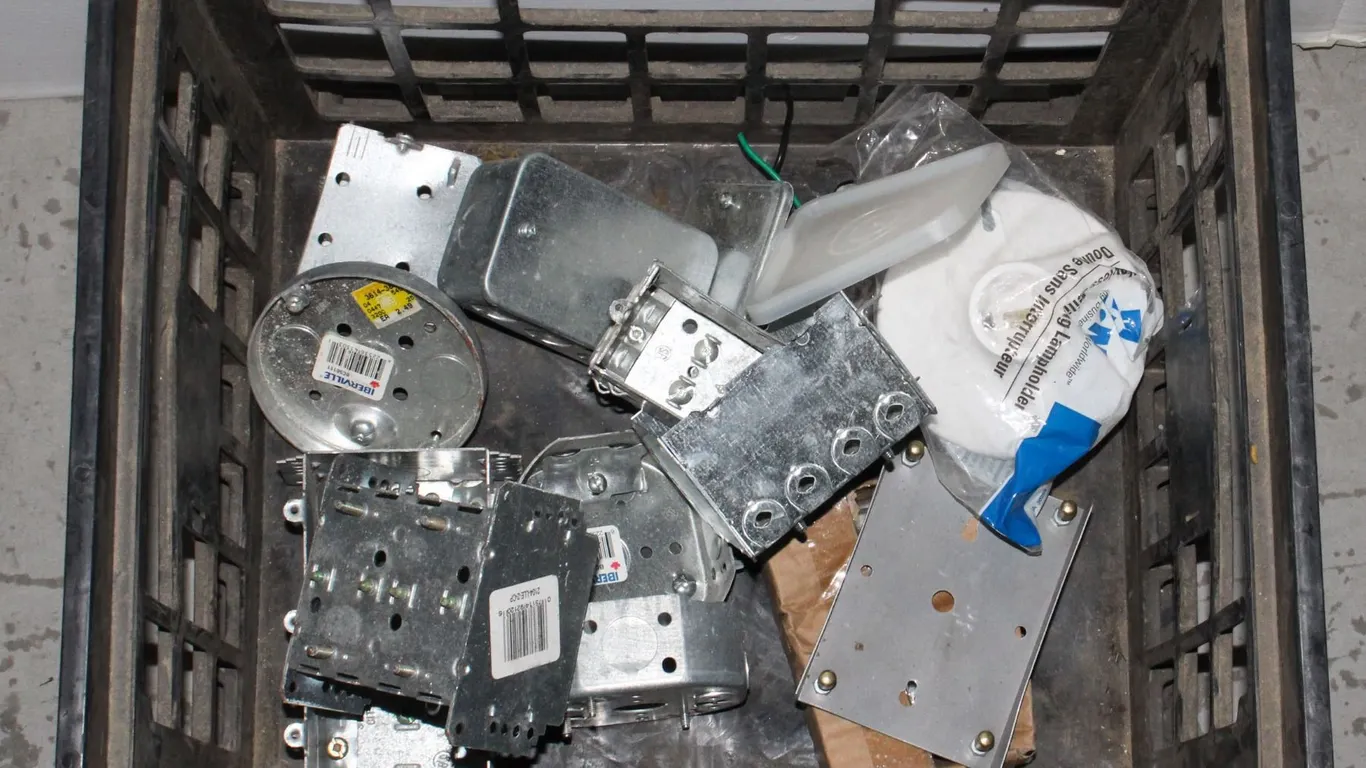 ASSORTED METAL ELECTRICAL BOXES AND MISC