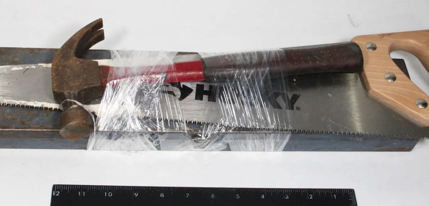 HUSKY SAW, HAMMER, EMPTY TOOL BOX