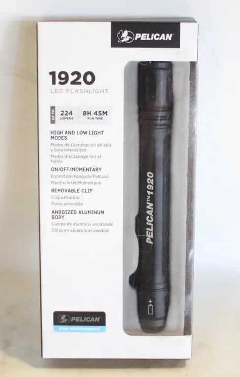 PELICAN 1920 LED FLASHLIGHT, HIGH AND LOW LIGHT