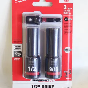 MILWAUKEE SET OF 3/2 INCH DRIVE IMPACT SOCKET SET