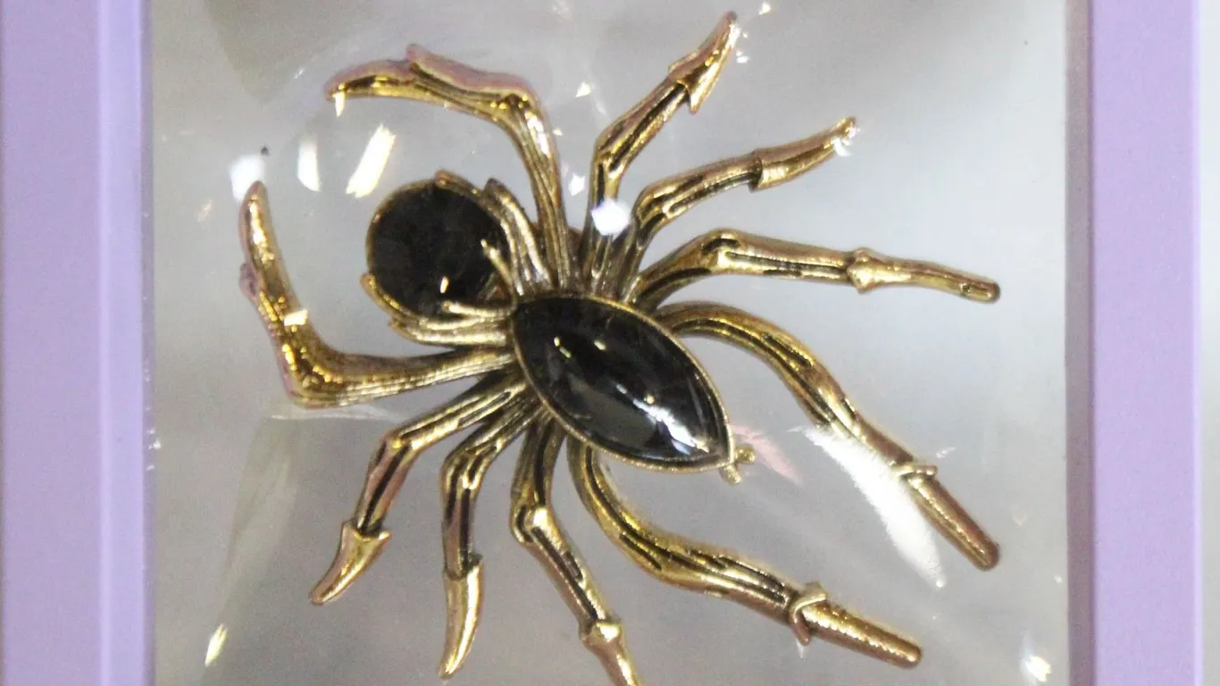 NEW SPIDER BROOCH WITH BLACK ACCENTS