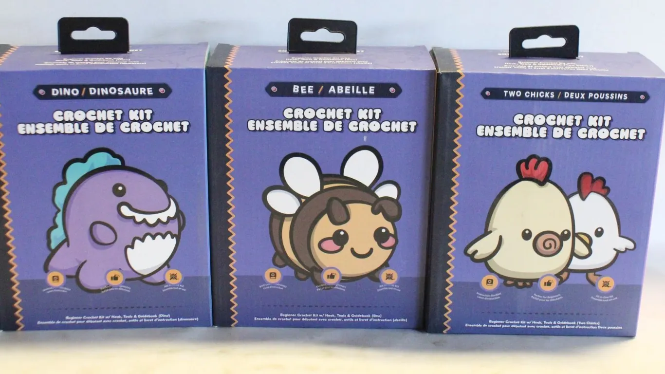 3 NEW BEGINNER CROCHET KITS: TWO CHICKS,