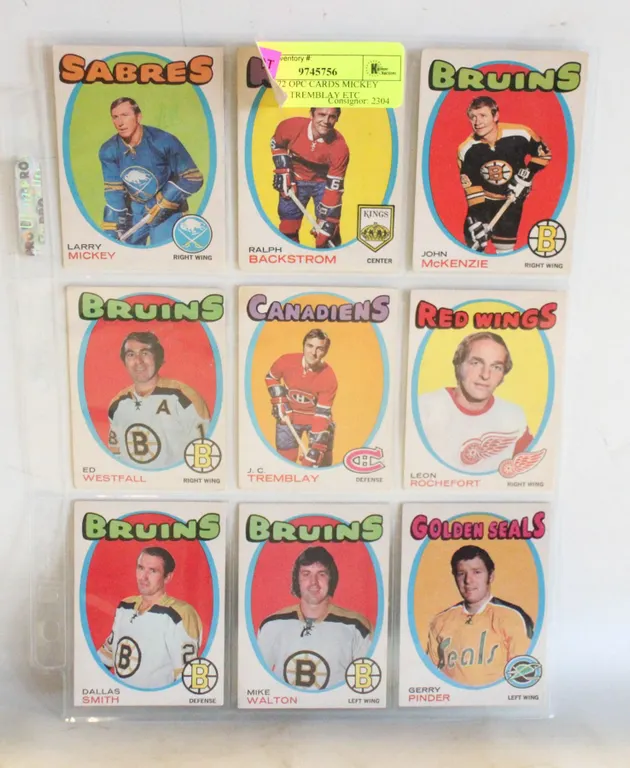9 X 1971-72 OPC CARDS MICKEY MCKENZIE TREMBLAY ETC