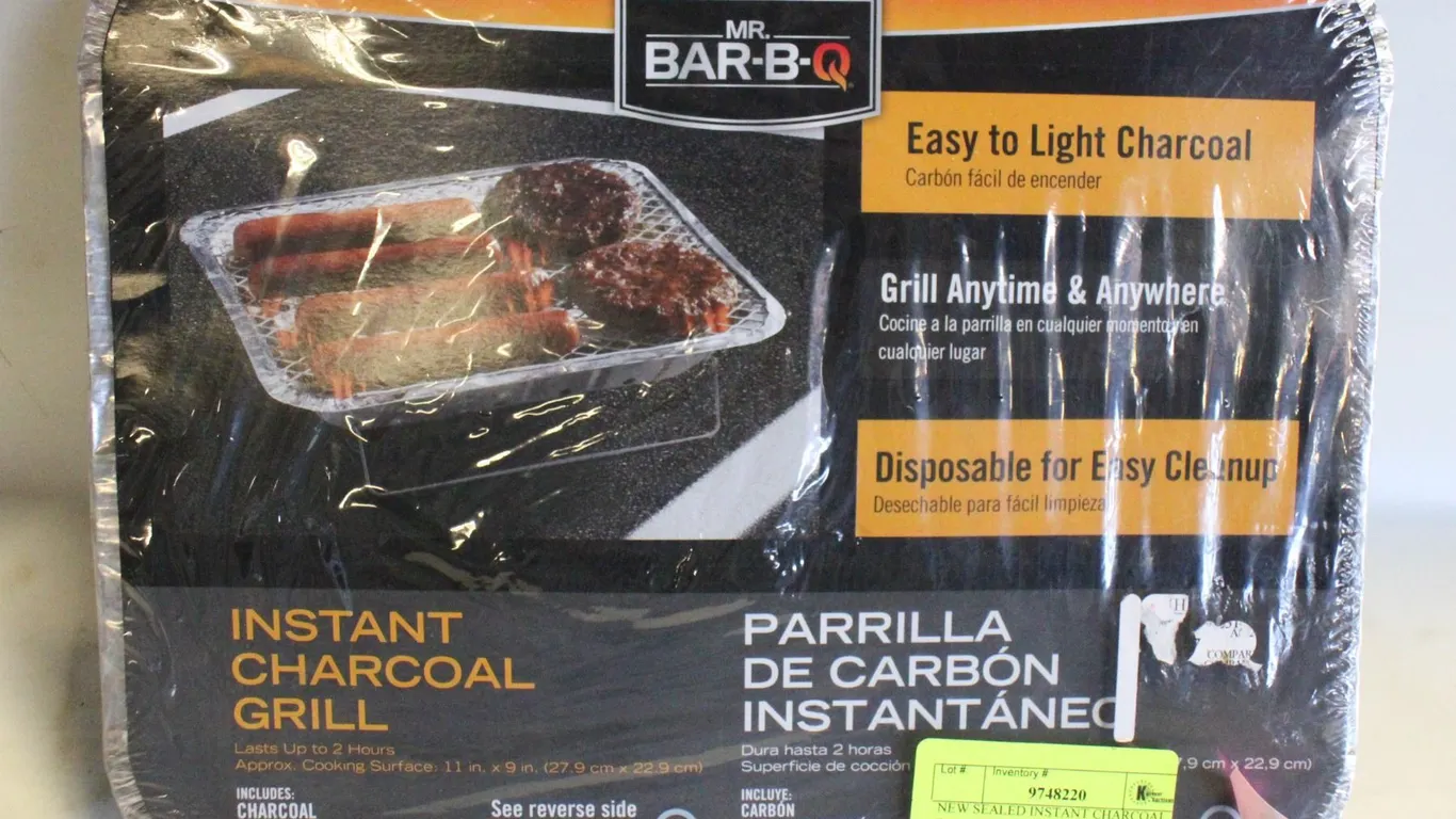 NEW SEALED INSTANT CHARCOAL BBQ SET
