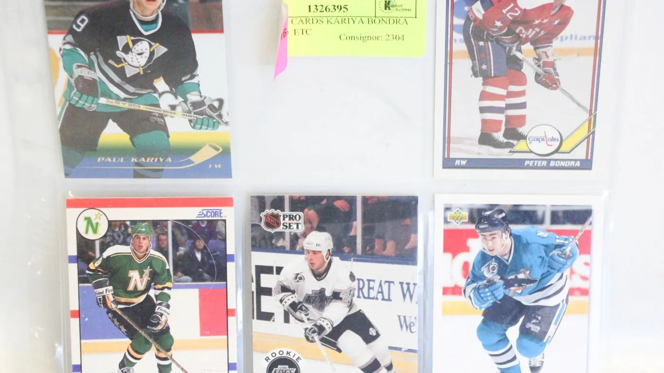 5 ROOKIE CARDS KARIYA BONDRA MODANO ETC