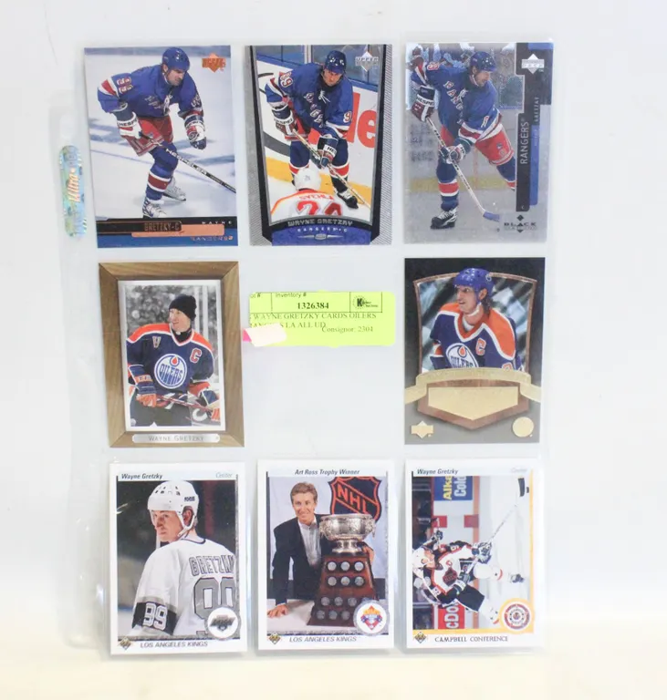 8 WAYNE GRETZKY CARDS OILERS RANGERS LA ALL UD