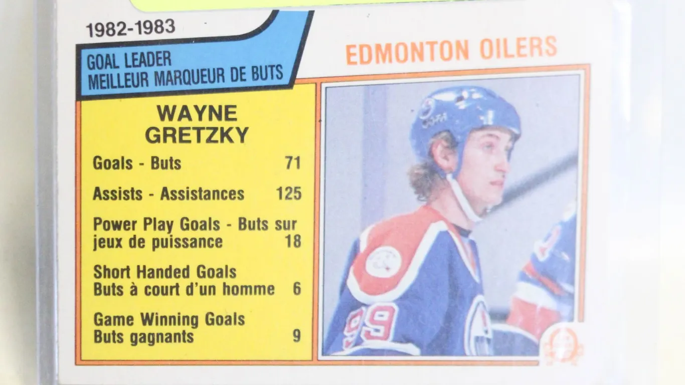 GRETZKY 82-83 GOAL LEADERS W/OILERS 71 GOALS OPC