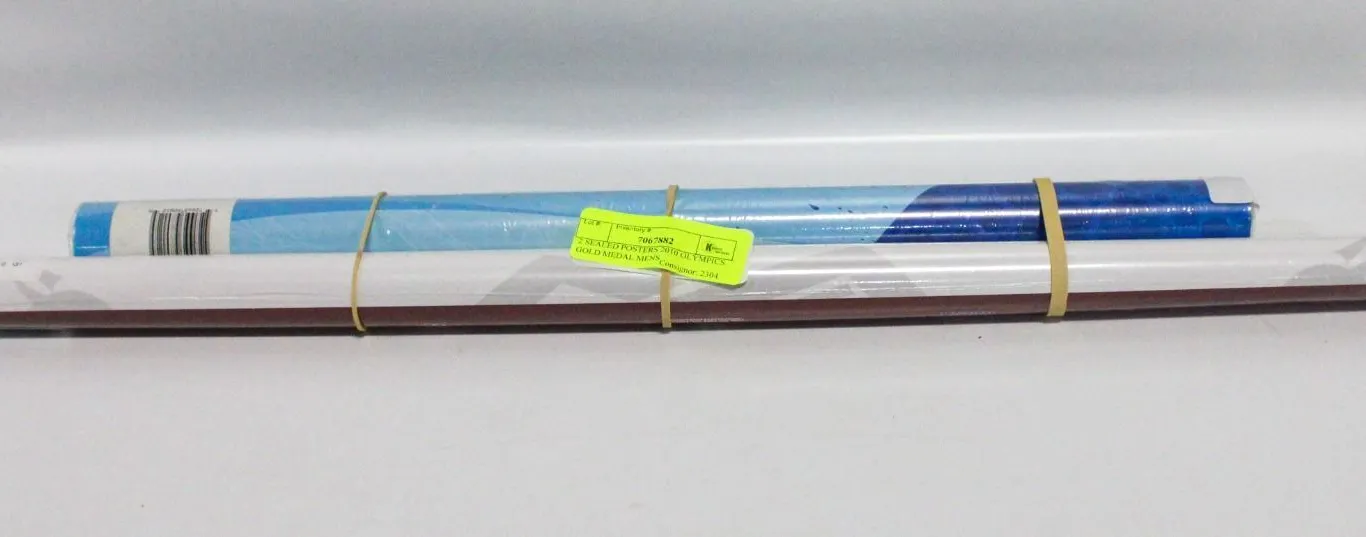 2 SEALED POSTERS 2010 OLYMPICS GOLD MEDAL MENS