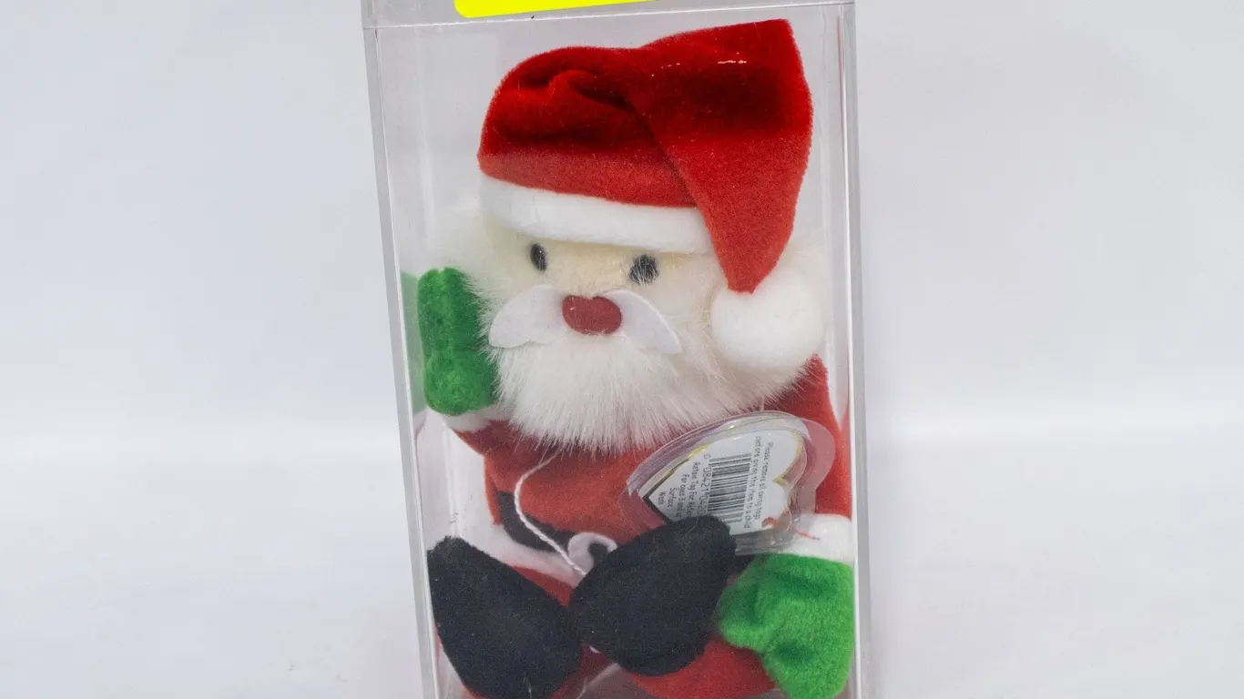 1998 TY BEANIE BABY SANTA IN ACRYLIC CASE