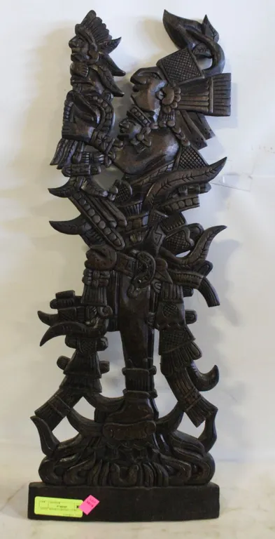 AZTEC WOOD CARVING. 27 IN.