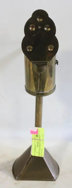 ANTIQUE OIL BRASS LAMP SNOT NOSE 36 CM