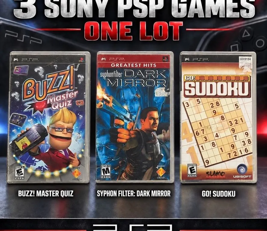 3 SONY PSP GAMES BUZZ DARK MIRROR SUDOKU