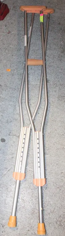 PAIR OF LARGE ALUMINUM CRUTCHES