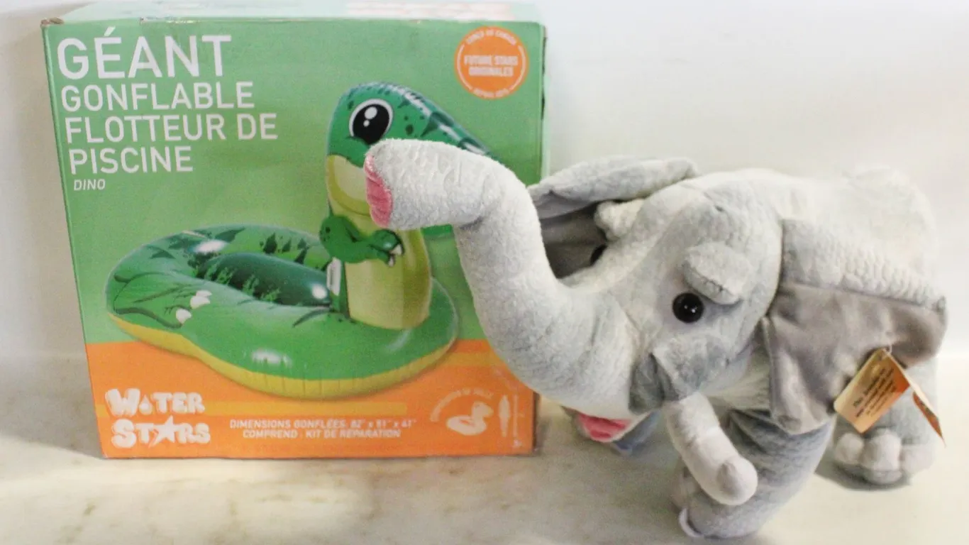 JUMBO INFLATABLE DINO POOL FLOAT SOLD W. ELEPHANT