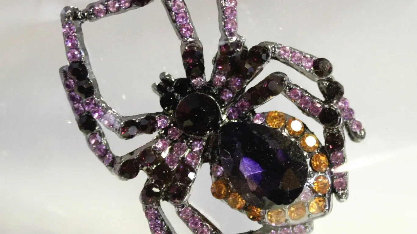 NEW LARGE SPIDER BROOCH FULL ENCRUSTED