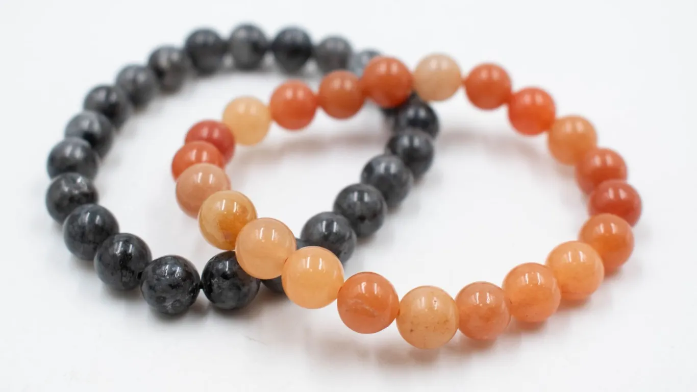 #52- NATURAL ORANG AVENTURINE & GRAY LARVIKITE
