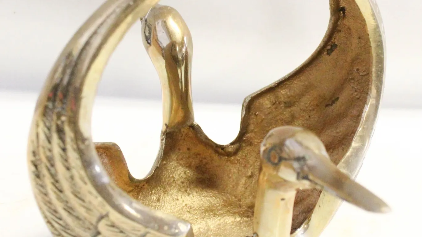 VINTAGE SOLID-BRASS SWAN BOWL