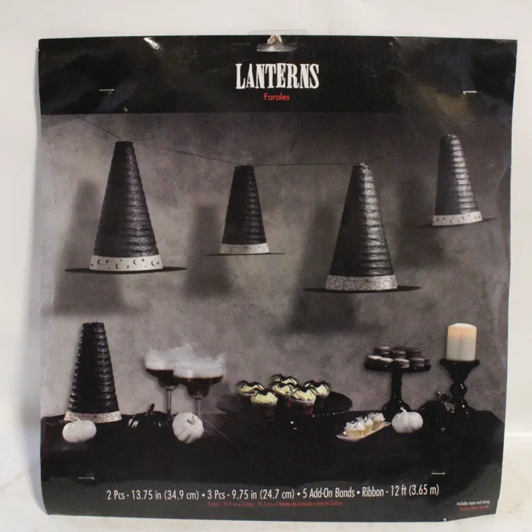 HALLOWEEN 5 PC LOT HANGING LANTERNS