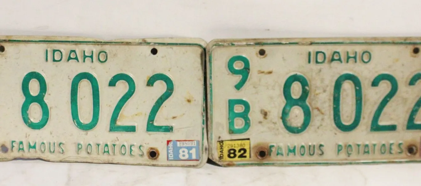 IDAHO MATCHING LICENSE PLATES