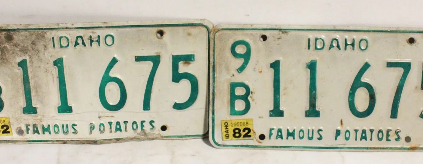 IDAHO MATCHING LICENSE PLATES
