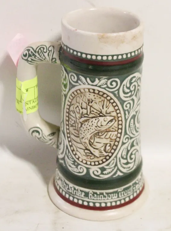 VINTAGE MINI STEIN WITH RAINBOW TROUT AND