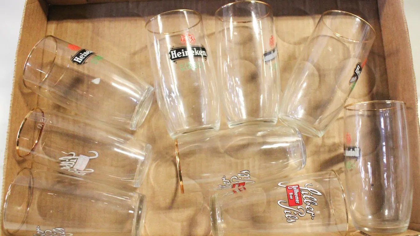 9 VINTAGE GERMANY & HOLLAND BEER GLASSES