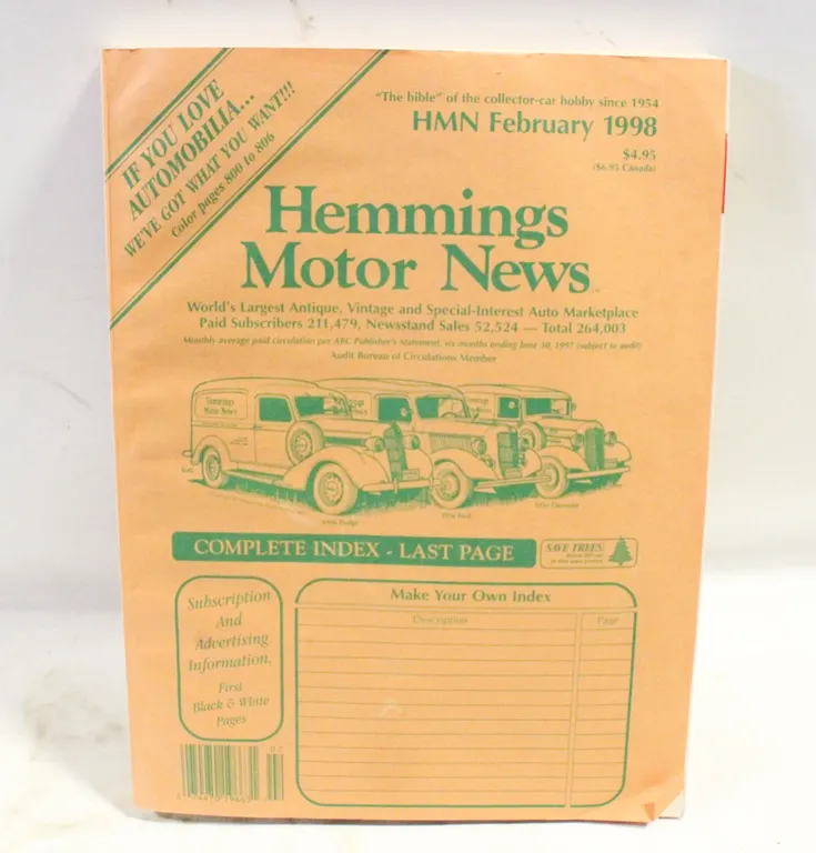 1998 HEMMINGS MOTOR NEWS