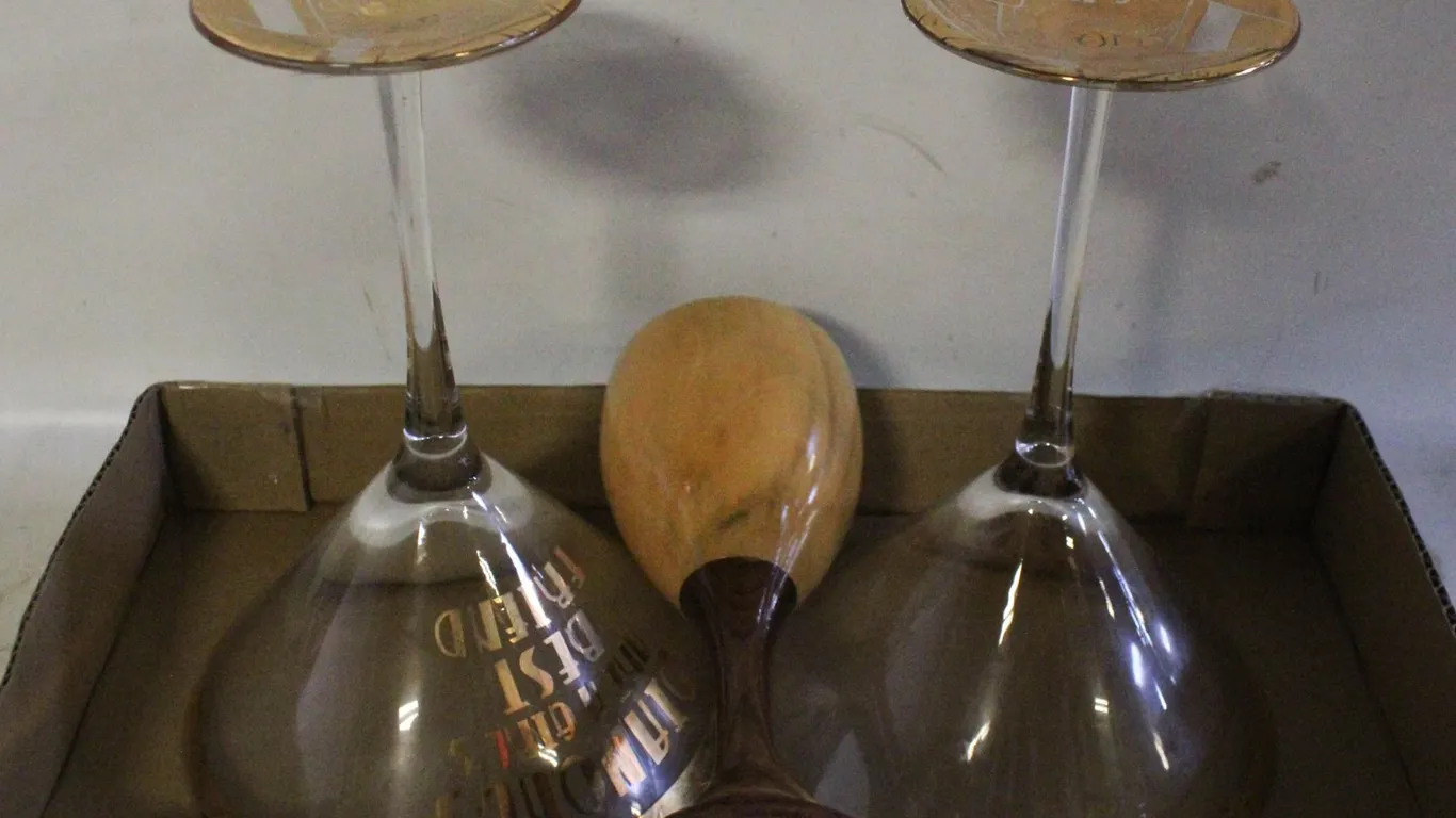 2 XL SPECIALTY MARTINI GLASSES WITH HANDMADE