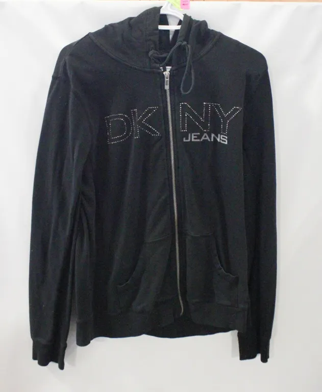 LADIES XL DKNY BLACK HOODIE