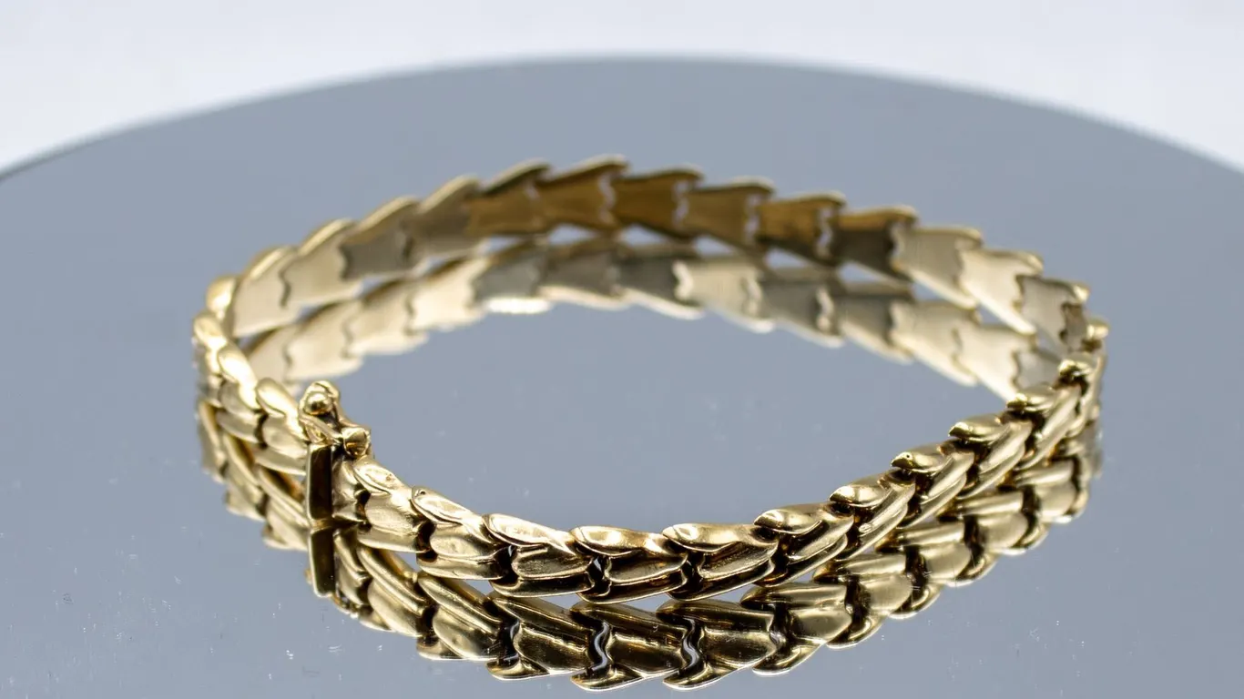 VINTAGE 14K GOLDEN LINE HALLOW BRACELET HIGH