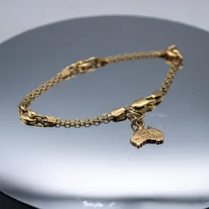 14K GOLD AUSTRALIA CHARM BRACELET 7.5" LONG 6.55