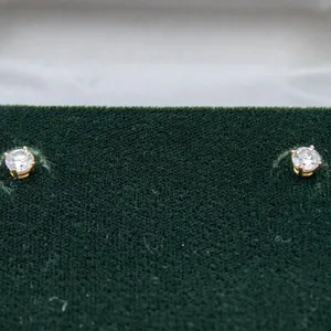 14K YELLOW GOLD ROUND BRILLIANT DIAMOND EARRINGS