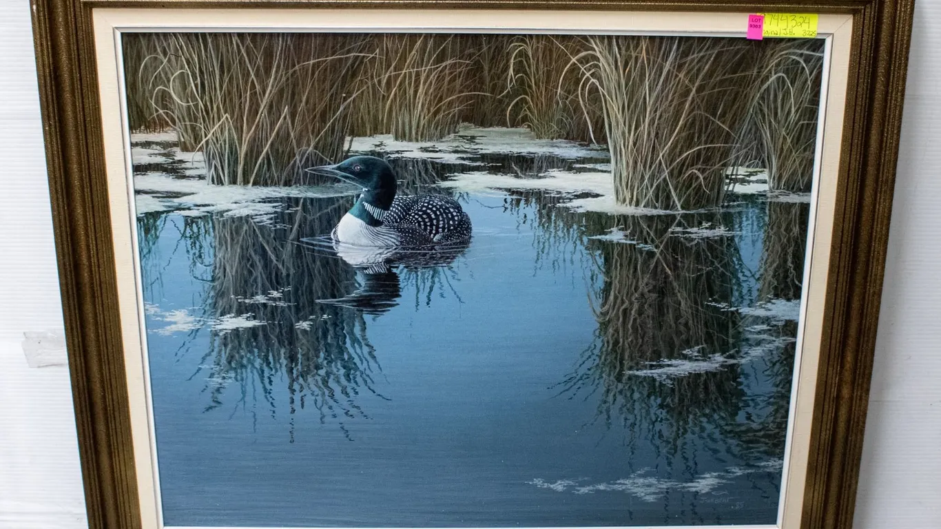 LOON REFLECTIONS ORIG PAINTING BY J HIEBERT