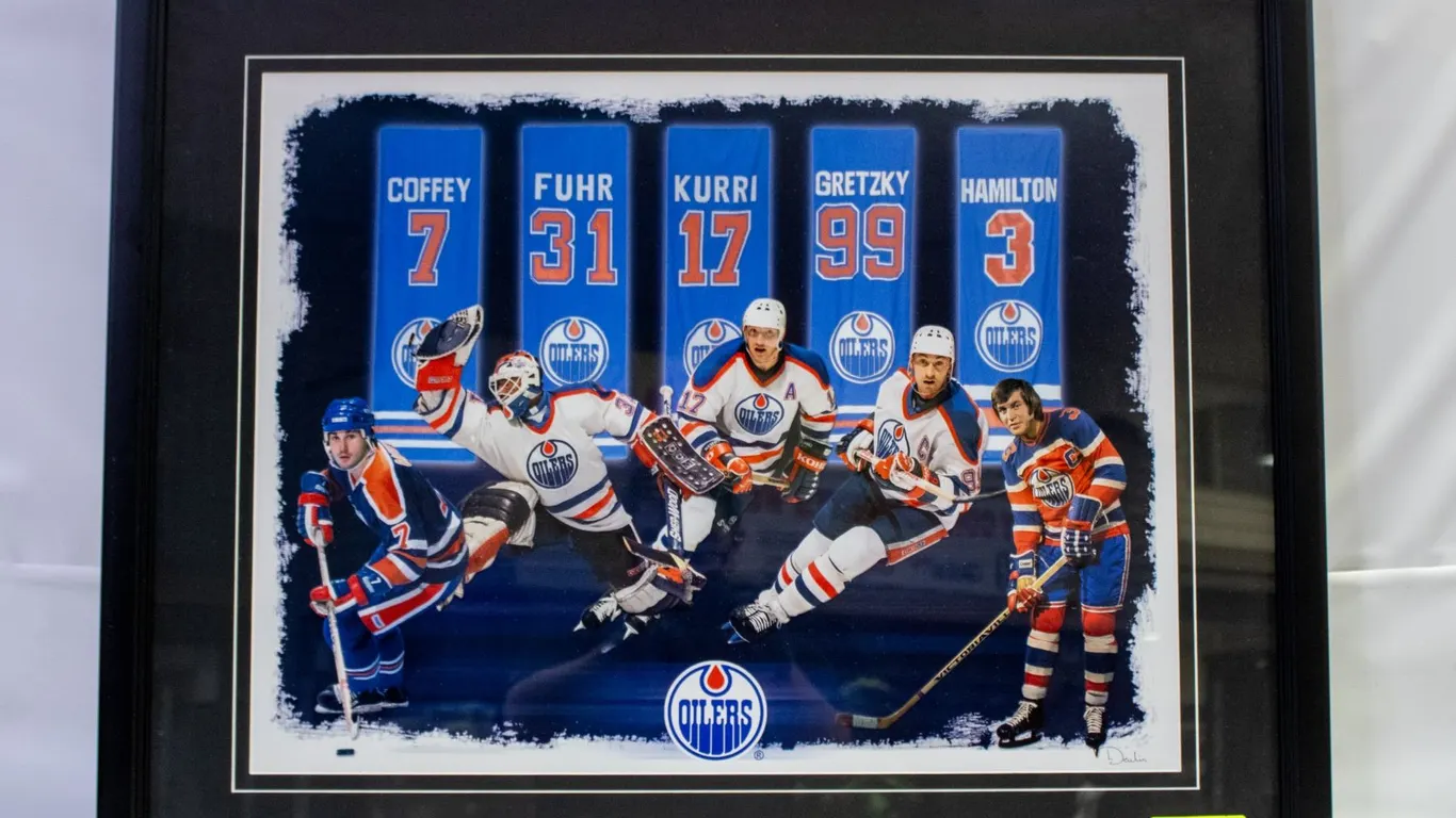 OILERS "RETIRED NUMBERS" TRIBUTE PRINT ART