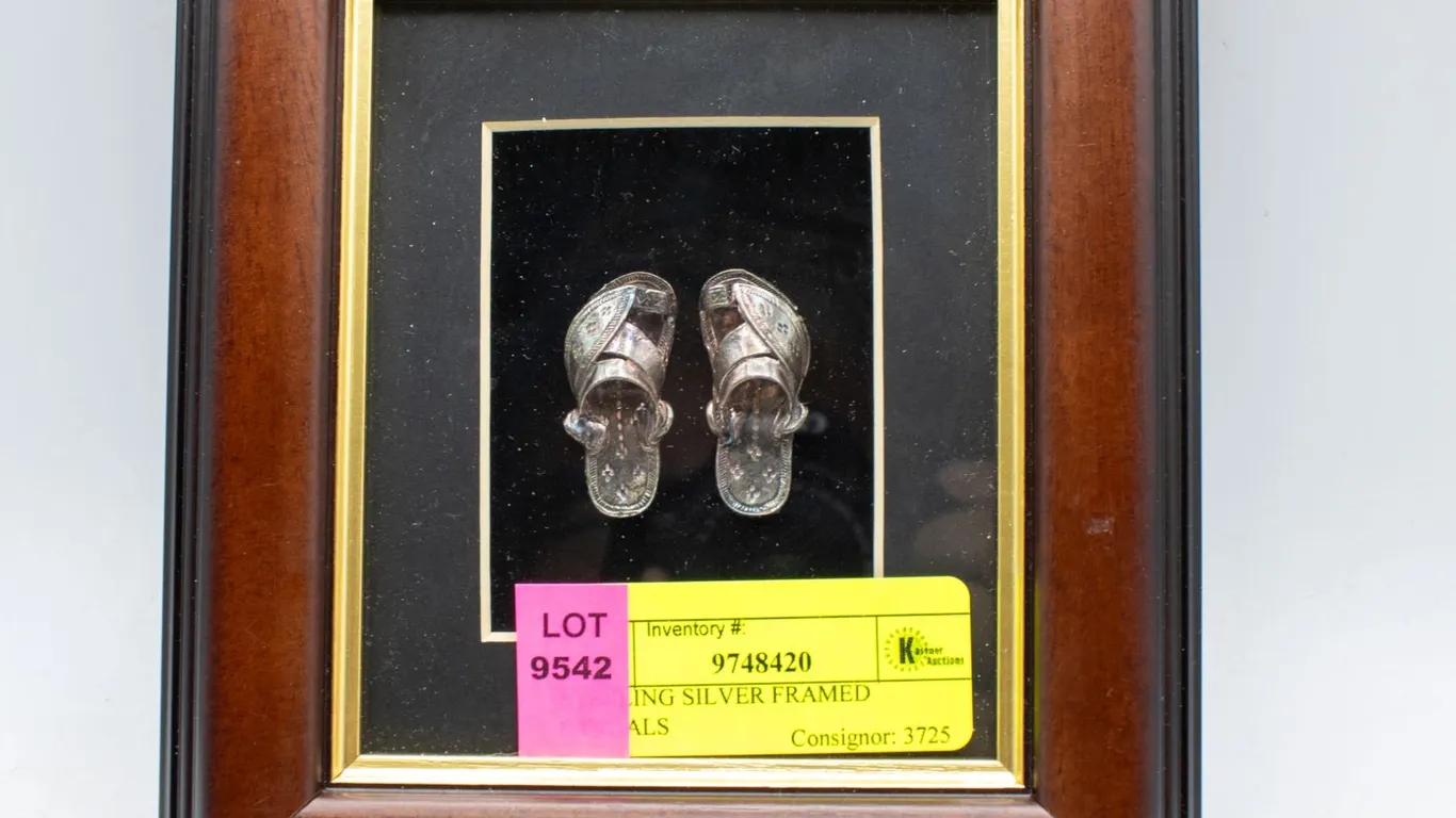 STERLING SILVER FRAMED SANDALS