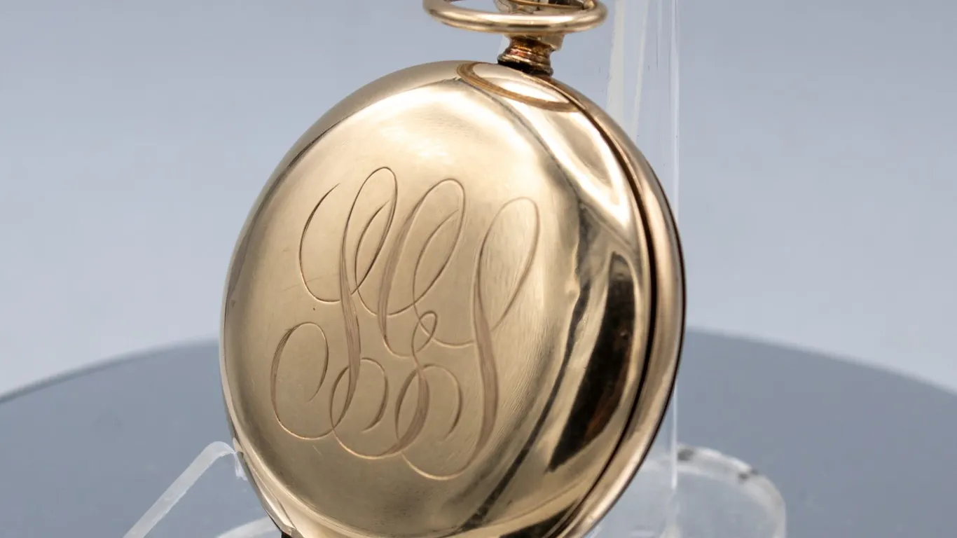 ANTIQUE GOLD FILL WALTHAM HUNTER WATCH