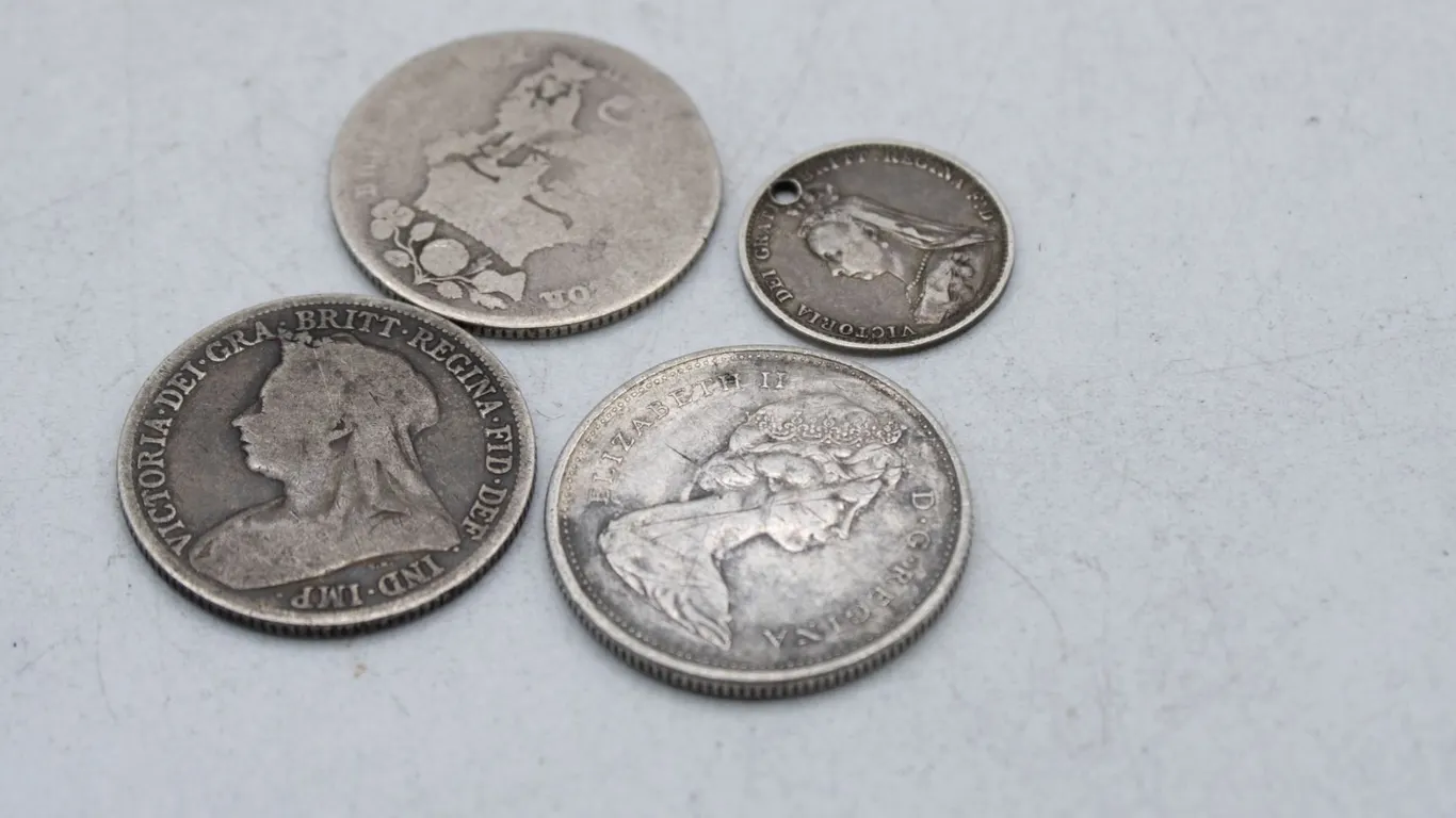 LOT OF 4 1800S UP SILVER COINS
