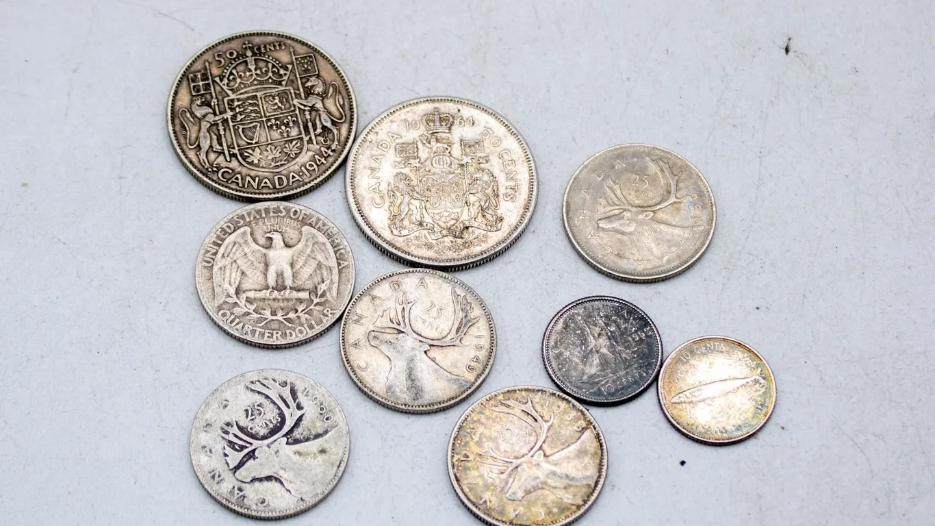 LOT ASSTD SILVER COINS ANTIQUE