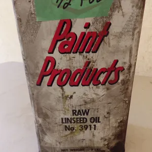 Part can of raw linseed oil