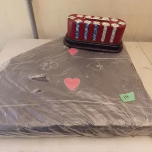 world tour  folding Poker  table and chips